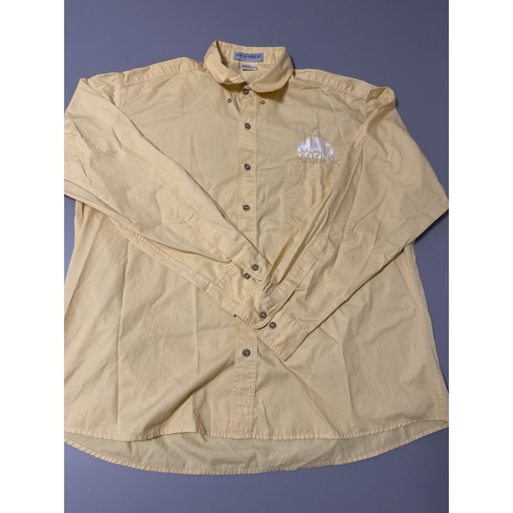 Doc & Amelia Mac Tools Yellow Button Down Shirt Size XL. P9